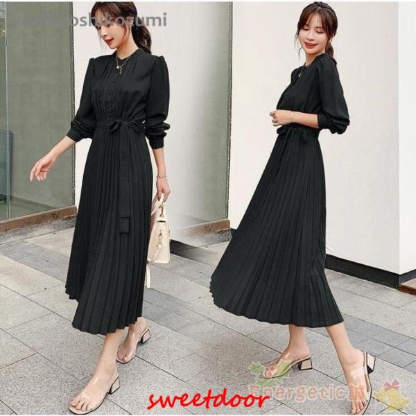 ワンピース レディース きれいめ フォーマルワンピース 春 秋 冬 ミディアム丈ワンピース ハイウエ...