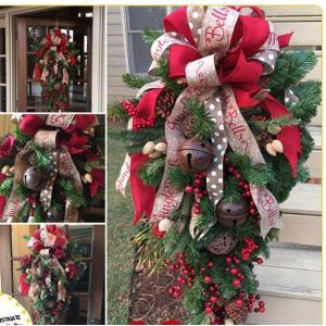 クリスマスリース 送料無料 スワッグリース ゴールド系 : グランド