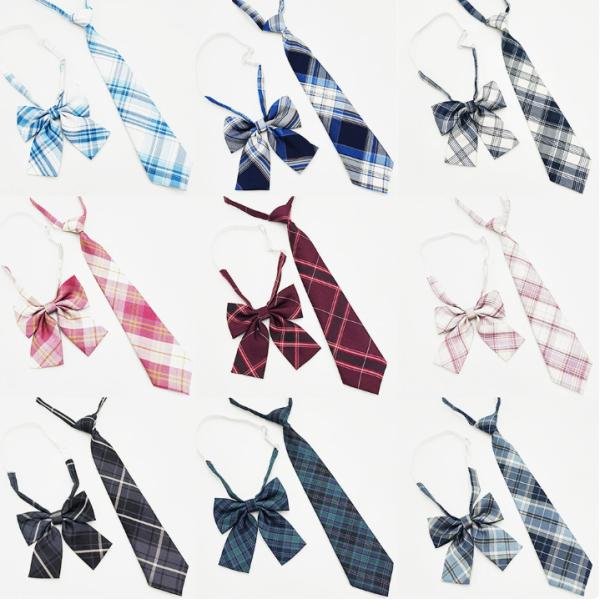 スクールタイ スクールリボン 女子高生 ネクタイ 蝶ネクタイ 2点セット レディース リボン 制服リ...