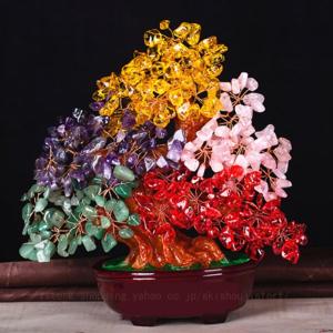 GOLD STONE 招財樹 壺型 アベンチュリン 龍 風水置物 インテリア 金運