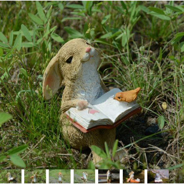 ガーデンオーナメント うさぎ 置物 アンティーク ガーデニング オブジェ ガーデンオブジェ インテリ...