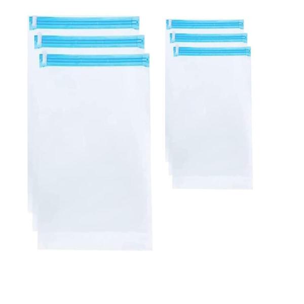 衣類 圧縮袋 あっしゅく袋 6枚セット手巻き 掃除機不要 防塵防湿 防虫防カビ 繰り返し使用出来 衣...