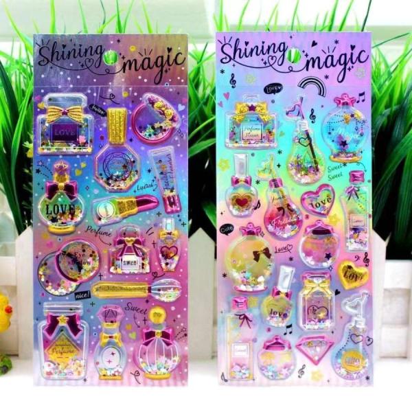 ぷくぷくシール 4枚入り 可愛い 透明感 3D シール帳 シール キラキラ ステッカー シール ぷっ...