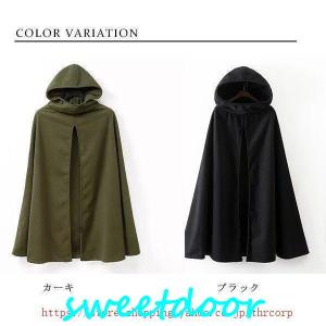 フォックスファー付 ポンチョ コート ケープコート レディース マント