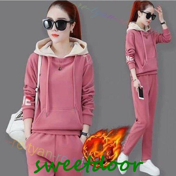 ジャージ レディース 冬 2点セット 暖かい ロングパンツ 新品レディースファッション オーダーメイ...