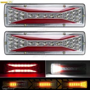 【互換品】 2X LED トレーラー テールライト ダイナミックフローティングウィンカーインジケータ...