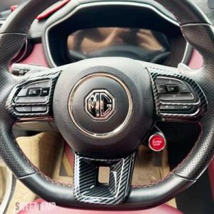 【互換品】 MG ZS HS 2018-2023年用 ABSカーボンステアリングホイールパネルスイッ...