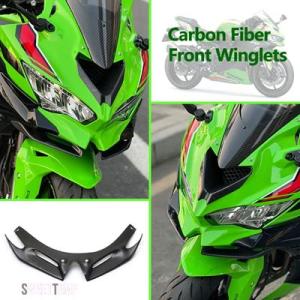 互換品 ZX-25R ZX25R用 カーボンバイクフロントフェアリングウィングレット 空力ウィングシ...