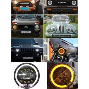 互換品 ジープ 7" カー LEDヘッドライト ラダ 4X4用 7" H4 LEDヘッドライト エン...