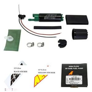 互換品 高流量インタンク燃料ポンプ E85/互換 340LPH (オフセットインレット) 50-12...