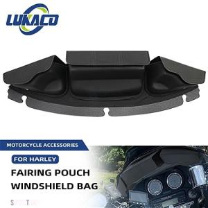 【互換品】 3 ポケットフロントガラスバットウィングフェアリングポーチバッグハーレー エレクトラスト...