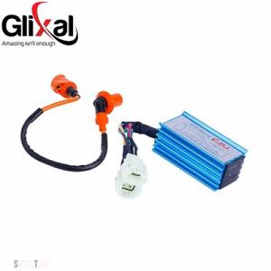 互換品 高性能 6 ピン AC レーシング CDI ボックス + 点火コイル GY6 50CC 12...