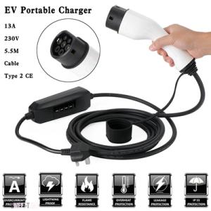 互換品 PROTABLE 13A EV 充電ケーブル タイプ 2 英国プラグ 3 ピン電気自動車チャ...
