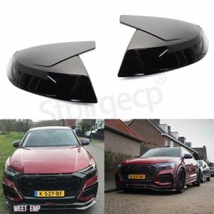 【互換品】 アウディ ABT スタイル黒サイドミラーカバー交換Q5 Q5L SQ5 Q7 SQ7 F...