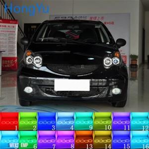 【互換品】 BYD 最新ヘッドライトマルチカラー RGB LED エンジェルアイズハローリングアイ ...