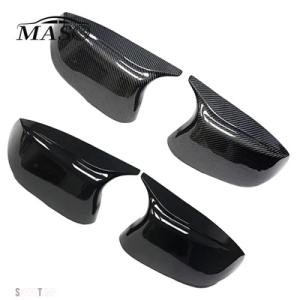 【互換品】 2 個光沢ブラック/カーボンサイドドアバックミラーカバーステッカートリムインフィニティ ...