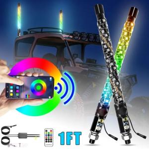 互換品 車アウターハザードウィンカー LED RGB ネオンアンビエントホイップランプ 360 リバ...