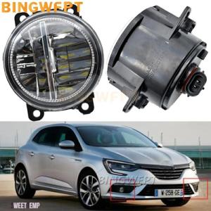 互換品 ルノー 2 個 フォグライトアセンブリ LED フォグランプ DRL デイタイムランニングラ...