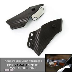 互換品 ZF R1 2000-2020 汎用バイクサイドウイングフェアリングスポイラーフランクスポイ...