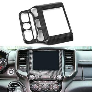 【互換品】 ダッジ ABSカーボンダッシュボードナビゲーションフレームカバー装飾ステッカートリムラム...