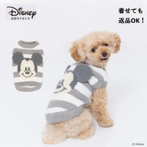 犬 服 秋 冬 ディズニー ミッキーマウス 犬の服 袖なし ニット ミッキーフェイスニット