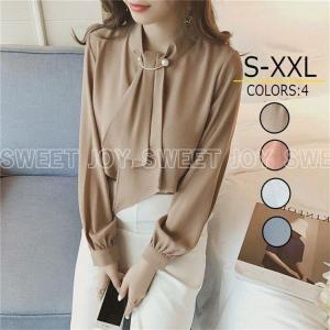 シフォンブラウス オフィスカジュアル 長袖 ブラウス シフォン ボウタイ フォーマル オフィス トップス レディース スーツ インナー フォーマルブラウス