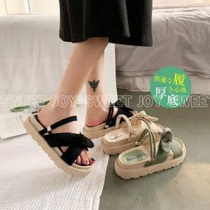 サンダル レディース サマーサンダル スリッパ 両用 厚底 無地 スポーツサンダル 通気性 韓国風 カジュアル 歩きやすい かわいい 送料無料