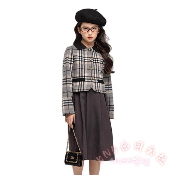 卒業式 スーツ 女の子 チェック柄 コート スカート 韓国風 KNK(株) 入学式 卒服 小学生 中...