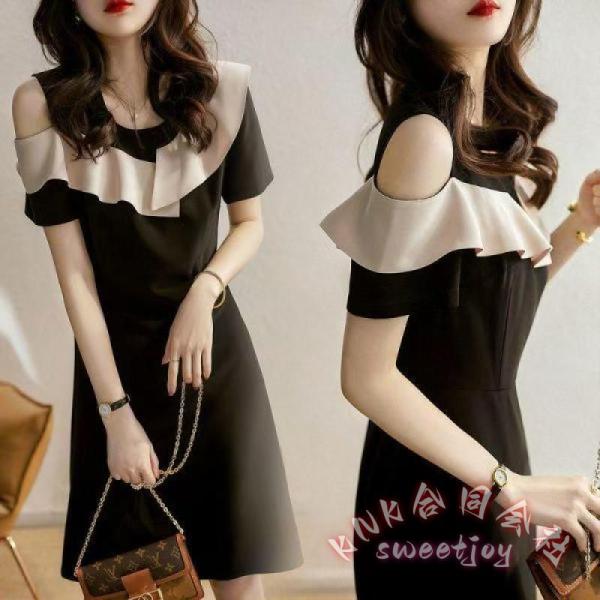 肩出しワンピース 半袖オフショルダーきれいめミニ大人可愛いミニワンピキャバドレス秋パーティーAライン...