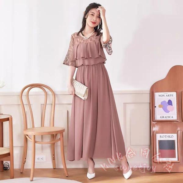 パーティードレス 結婚式 ワンピース ロング丈 KNK(株） 大きいサイズ マタニティ フォーマル ...