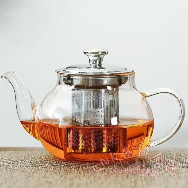 耐熱ガラス ティーポット 500ml 直火可 茶こし付き KNK(株) 急須 ガラス紅茶ポット 大容...