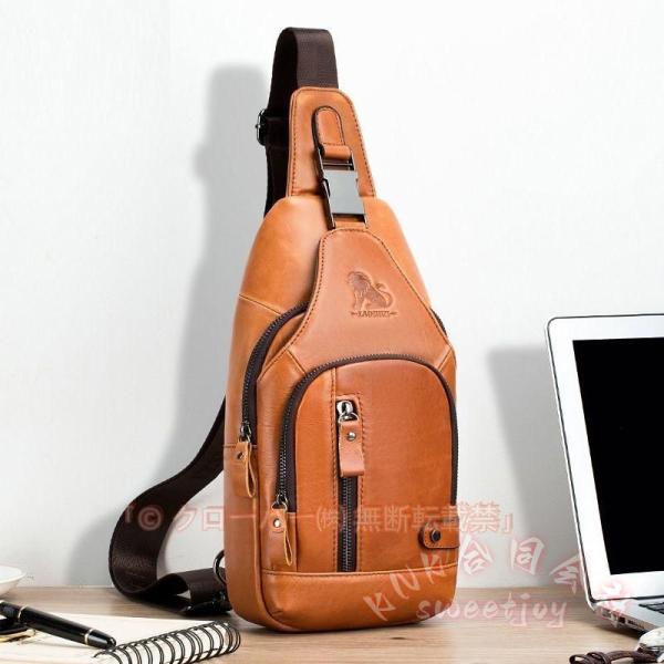 ボディバッグ メンズ 牛革 ショルダーバッグ 斜めがけ KNK おしゃれ 軽量 大容量 胸バッグ ワ...