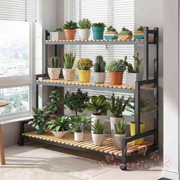 フラワースタンド キャスター付き 炭素鋼ラック 室内屋外 KNK(株) プランタースタンド ガーデニ...