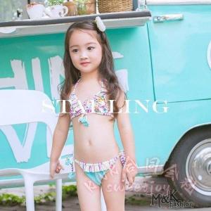 子供水着セパレート上下セットホルターネックKN...の詳細画像1