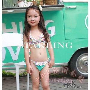 子供水着セパレート上下セットホルターネックKN...の詳細画像2