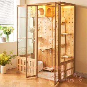 猫ケージ 木製フレーム 広々 大型 おしゃれ キャットケージ 脱走防止 KNK（株） 留守番 保護 組み立て簡単 多頭飼い 多頭 ペットケージ キャットハウス