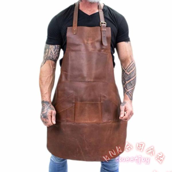 牛革溶接エプロン耐熱難燃ポケット付き KNK(株) プロメカニック木工工具エプロン85x60cm作業...