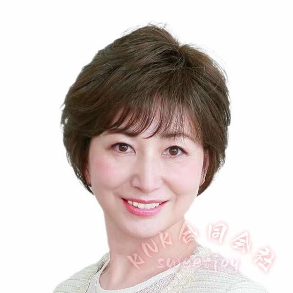 人毛100%フルウィッグ 自然 医療用ウィッグ 帽子一体型 KNK(株） ミディアムショート 白髪3...