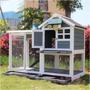 屋外ウサギケージ 木製 鶏小屋 二層 KNK(株) うさぎ小屋 ラビットケージ 木製小動物 風雨対策 換気設計 庭 ベランダ 屋外飼育 使いやすい