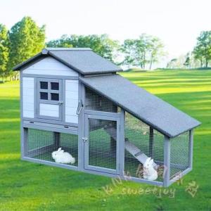 屋外木製うさぎ小屋 大型鶏小屋 家禽ケージ 防雨 耐候性 KNK(株） トレー付き ワイヤーメッシュ 複数ドア 飼育ケージ 家庭用 組み立て簡単 省スペース