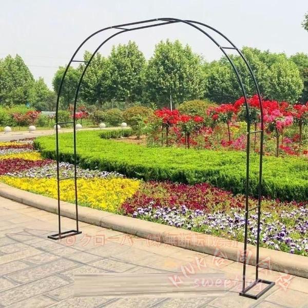 ガーデンアーチ バラのアーチ ブラックアイアン 幅80×高200cm KNK(株) DIY組立簡単 ...
