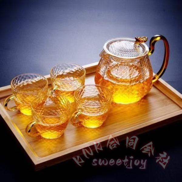 耐熱ガラス ティーポットセット 600ml 直火可 KNK(株) 急須 ガラス紅茶ポット 茶こし付き...