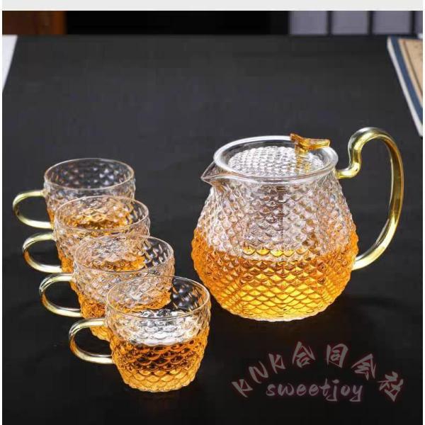 耐熱ガラス ティーポットセット 600ml 直火可 KNK(株) 急須 ガラス紅茶ポット 大容量 茶...