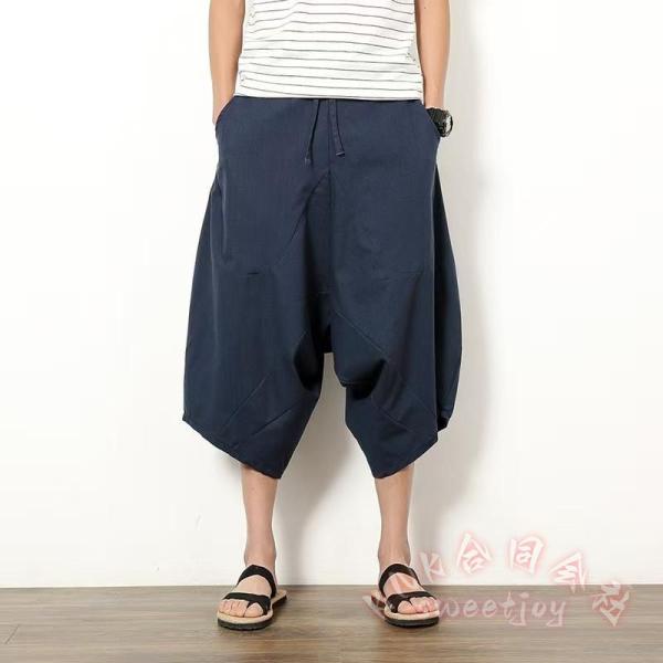 メンズサルエル７分丈パンツ クロップド/ハーフ対応ワイドKNK(株） 吸汗速乾 通気 薄手 ウエスト...