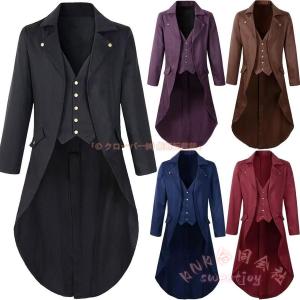 大人用コスチューム 舞台衣装 メンズ ロングジャケット 欧風 KNK(株) ヨーロッパ風 紳士 探偵 執事 コスプレ ステージ衣装 コート