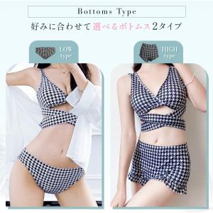 水着 ビキニ タンキニ チェック ビキニ ハイ...の詳細画像3