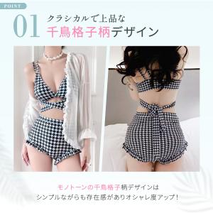 水着 ビキニ タンキニ チェック ビキニ ハイ...の詳細画像5