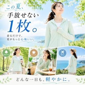 UVカット パーカー レディース ラッシュガー...の詳細画像1