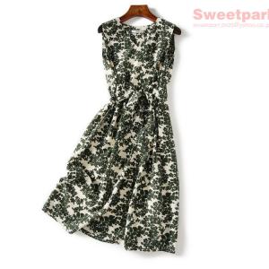レディース ワンピース 花柄ワンピース  ノースリーブ ワンピース夏 膝丈ワンピース 通勤 おしゃれ