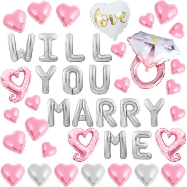 プロポーズ サプライズ 風船 WILL YOU MARRY ME 結婚してください 結婚 バルーン ...